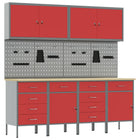 Werkbank 200x55x200 cm rood engineered hout staal