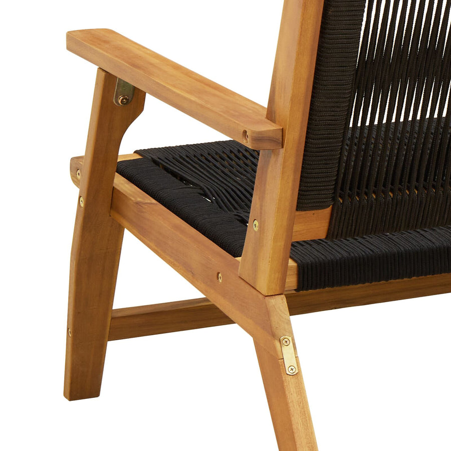 Tuinstoelen 2 Stuks 67X77X73 Cm Massief Acaciahout Zwart 2x stoel