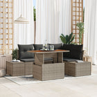 Tuinset poly rotan 5-delig grijs