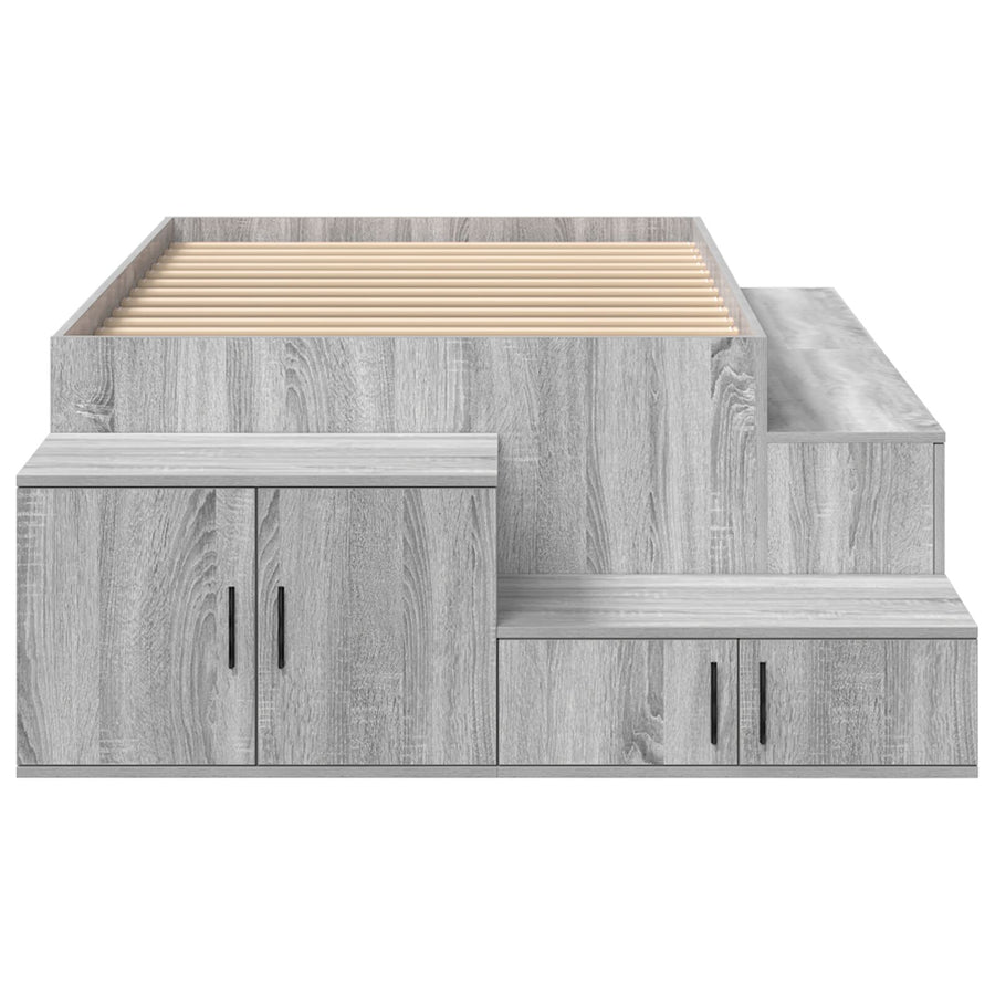 Opslagbed Grijs Sonoma Bewerkt Hout 75 X 190 Cm Opslagbed Frame Artisanaal Eiken