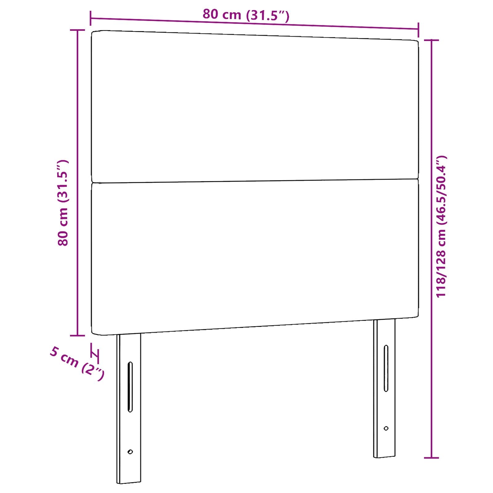 Hoofdbord Eenvoudig Design Corduroy Stof Crème 80 cm Hoog hoofdbord