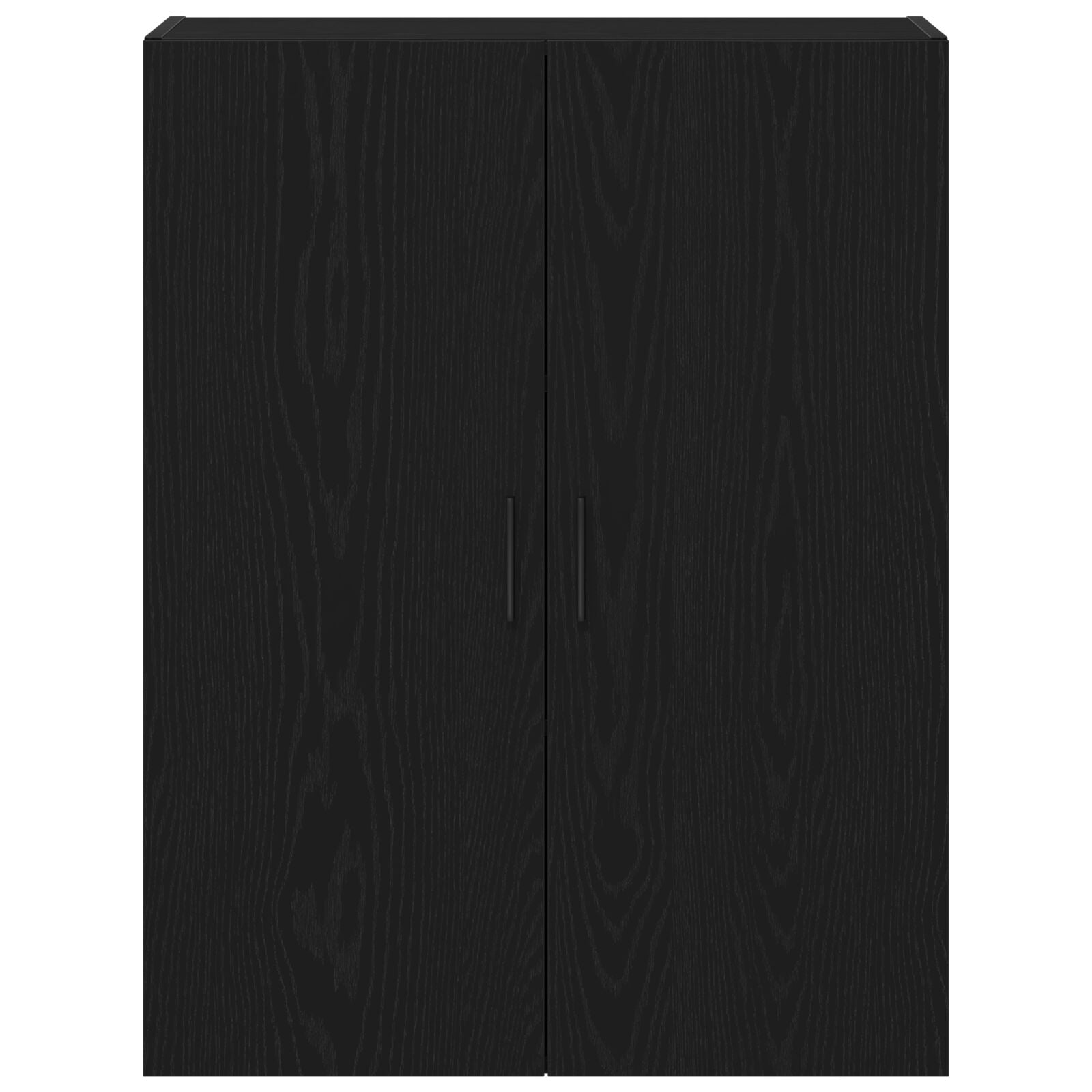 Wandkast 69,5X34X90 Cm Gelaagd Hout Zwart eiken