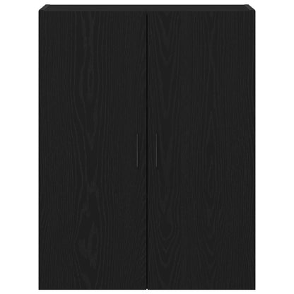 Wandkast 69,5X34X90 Cm Gelaagd Hout Zwart eiken