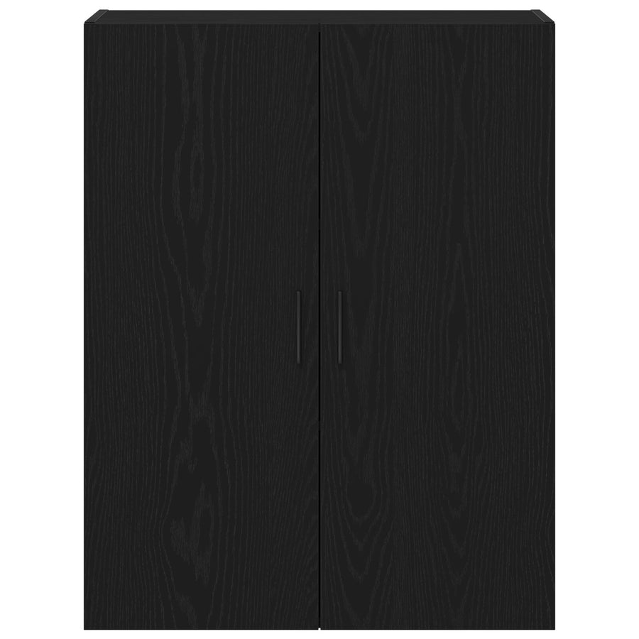 Wandkast 69,5X34X90 Cm Gelaagd Hout Zwart eiken