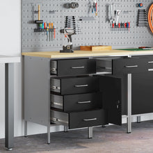 2-Delige Werkcabinet Set En Grijs Gelaagd Hout En Staal 2x (84/85 cm) Zwart 2x kast