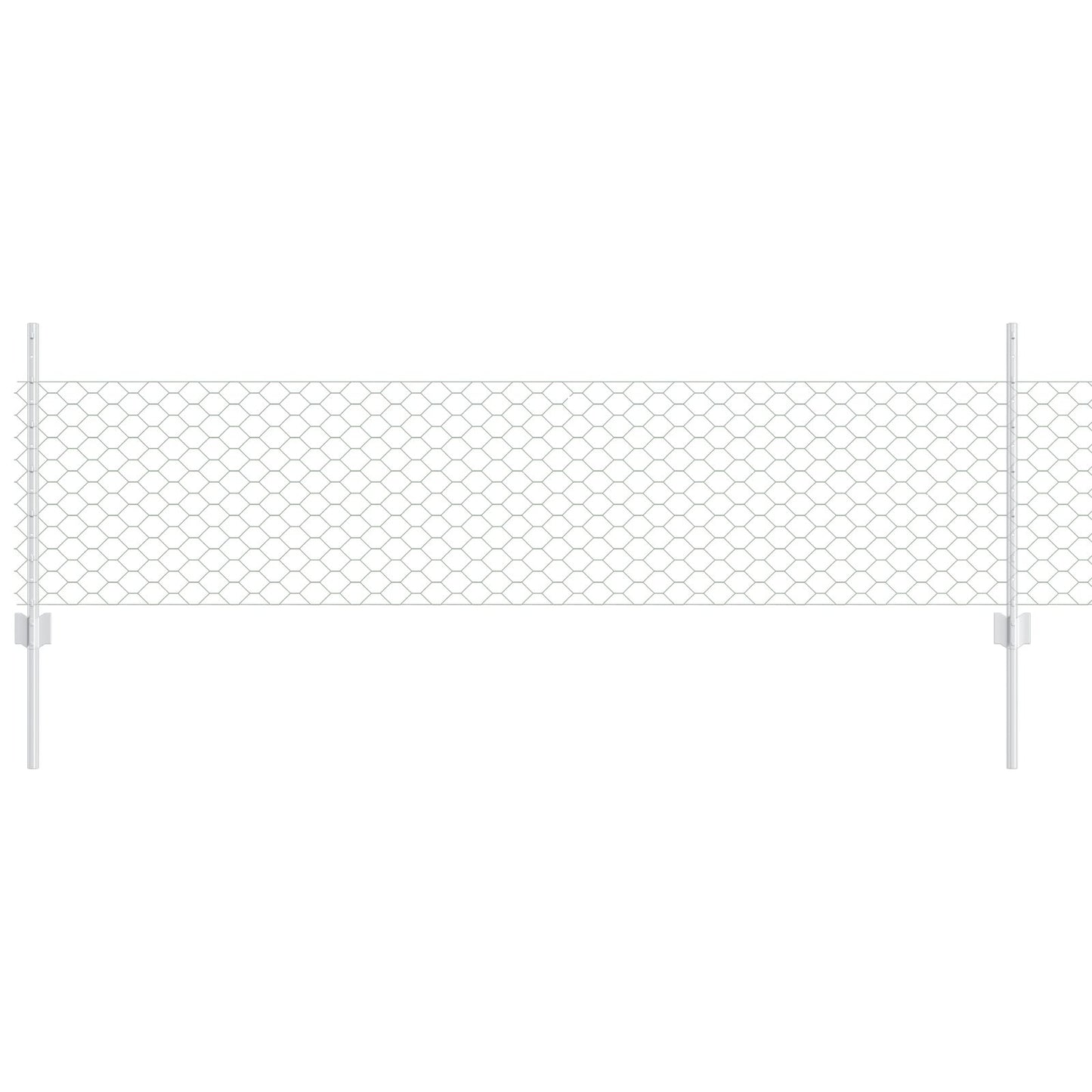 Fence Posts 5 St U-Channel 60 Cm Gegalvaniseerd Staal,  Hexagon Fence 0,5X10 M Gegalvaniseerd Staal