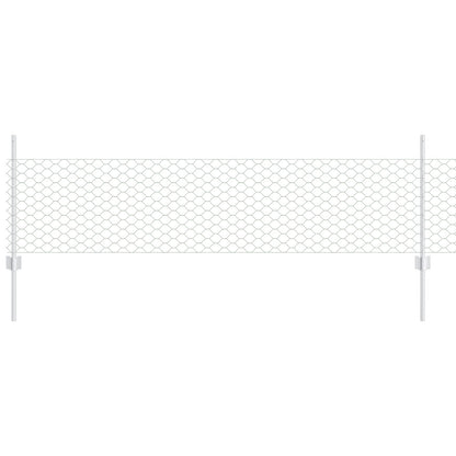Fence Posts 5 St U-Channel 60 Cm Gegalvaniseerd Staal,  Hexagon Fence 0,5X10 M Gegalvaniseerd Staal