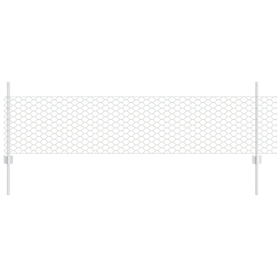 Fence Posts 5 St U-Channel 60 Cm Gegalvaniseerd Staal,  Hexagon Fence 0,5X10 M Gegalvaniseerd Staal
