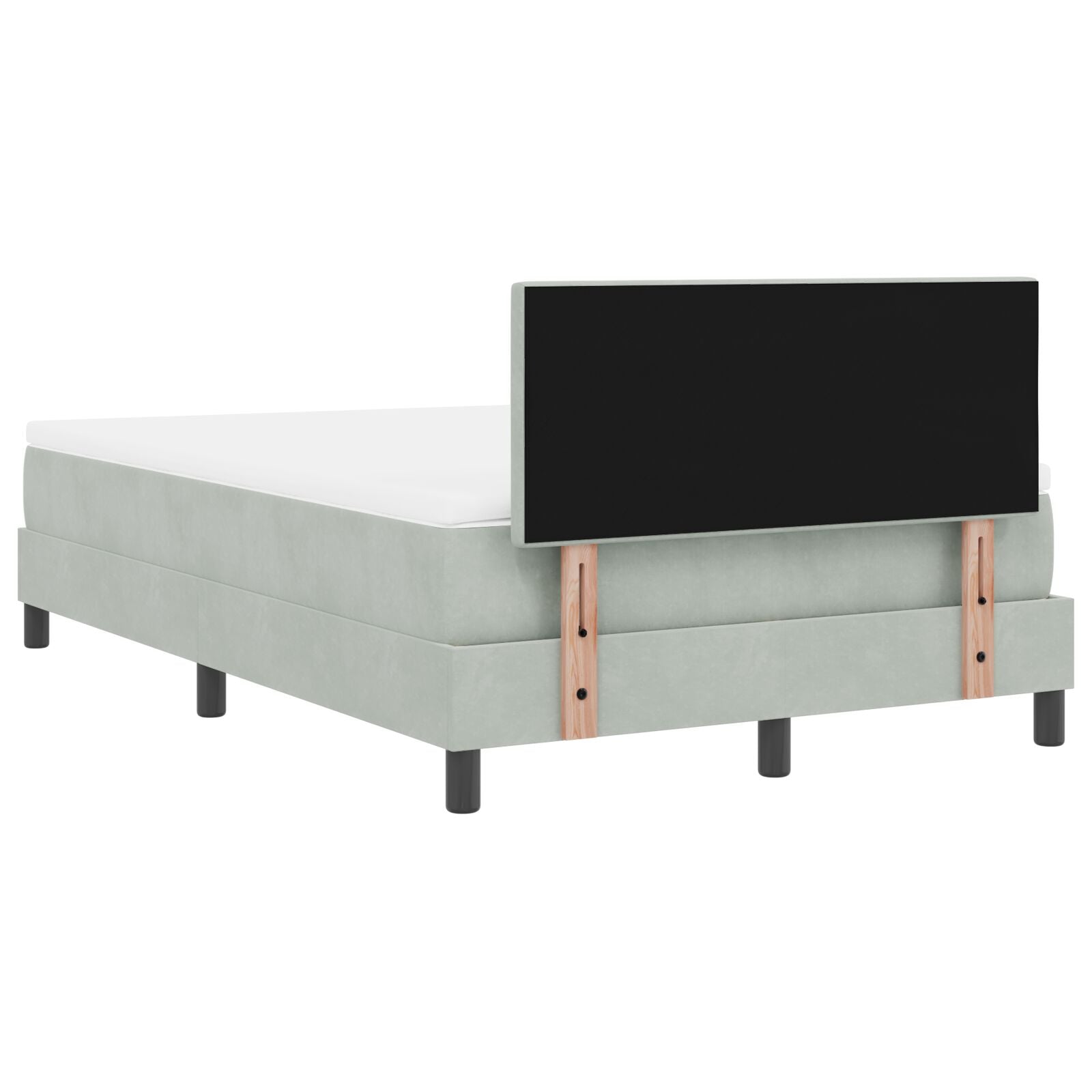 Boxspringbed Met Matras Lichtgrijs 120X200 Cm Fluweel Blauw