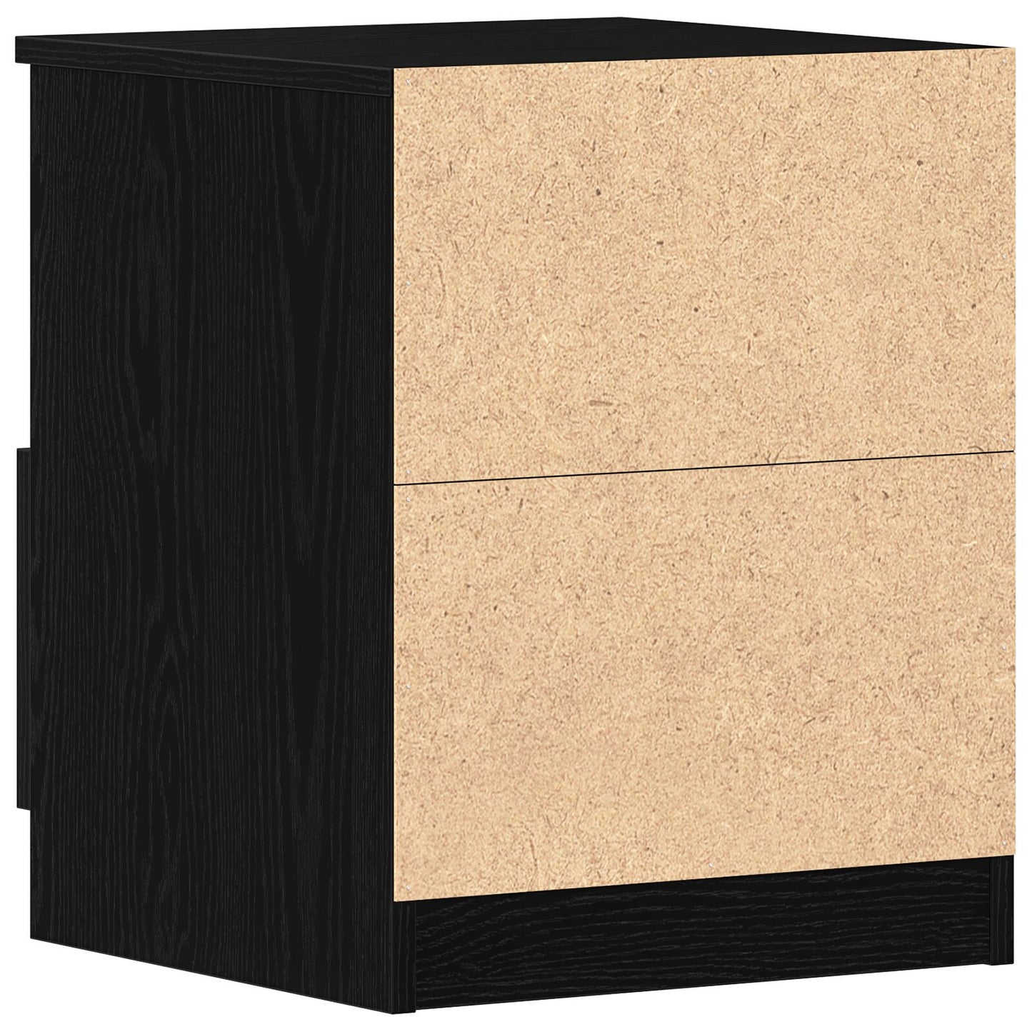 Nachtkastjes 2 Stuks Zwart Eiken 40X40X50 Cm Gelaagd Hout