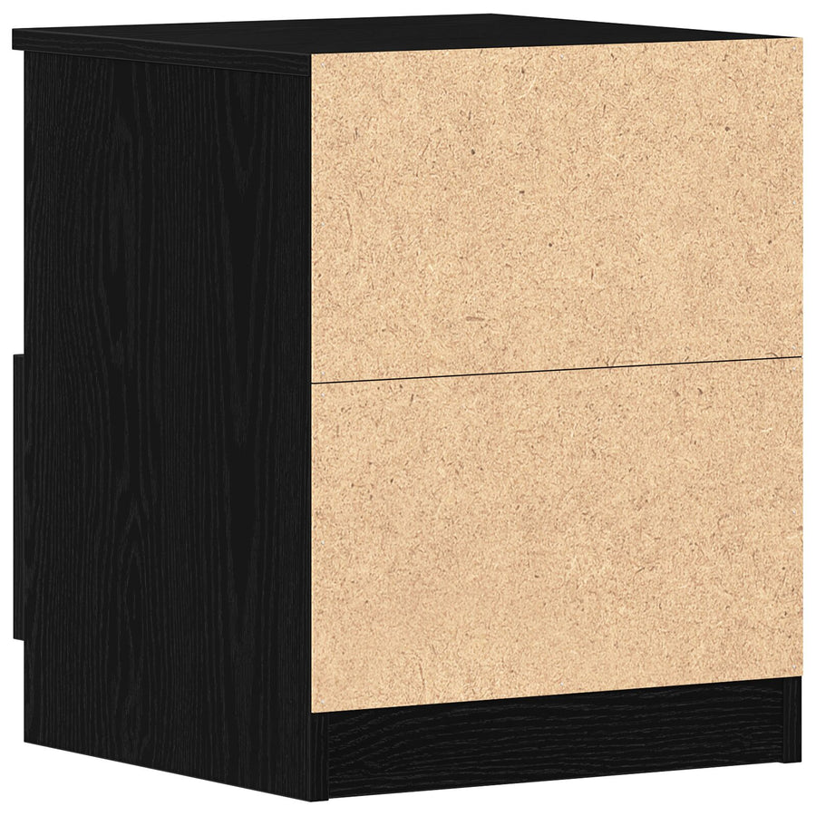 Nachtkastjes 2 Stuks Zwart Eiken 40X40X50 Cm Gelaagd Hout