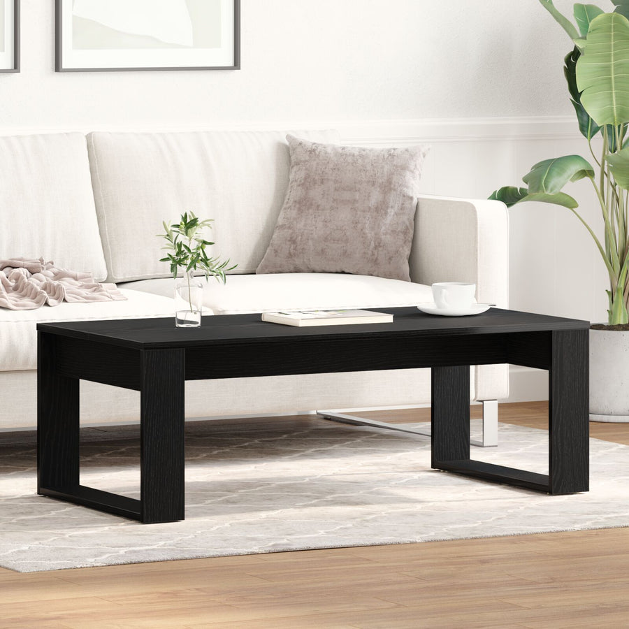 Salontafel Zwart Eiken 102X50X35 Cm Geengineerd Hout