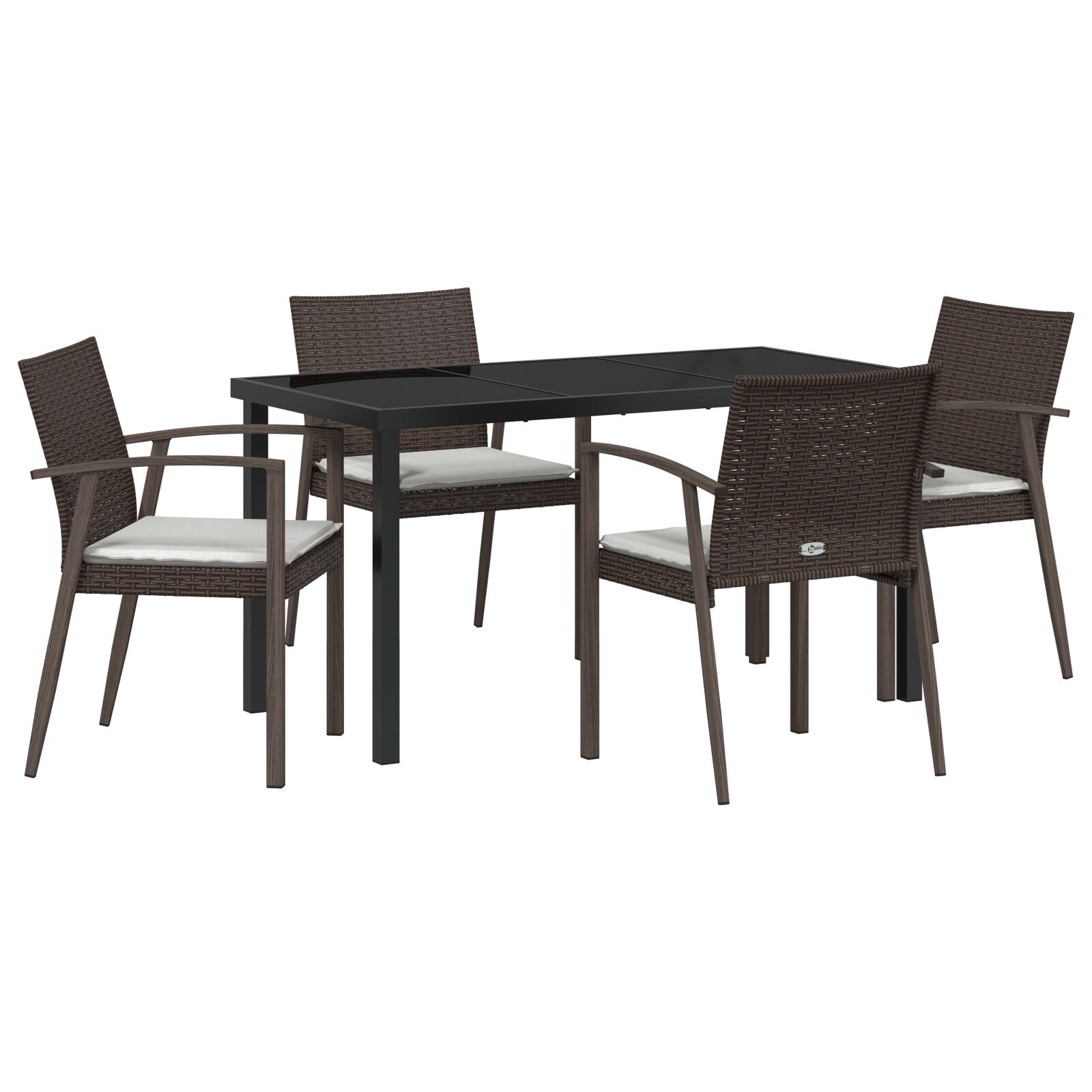 Set Van 2 Bruin Poly Rattan, Staal Duurzaam