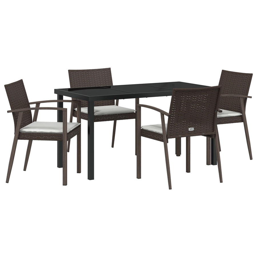 Set Van 2 Bruin Poly Rattan, Staal Duurzaam