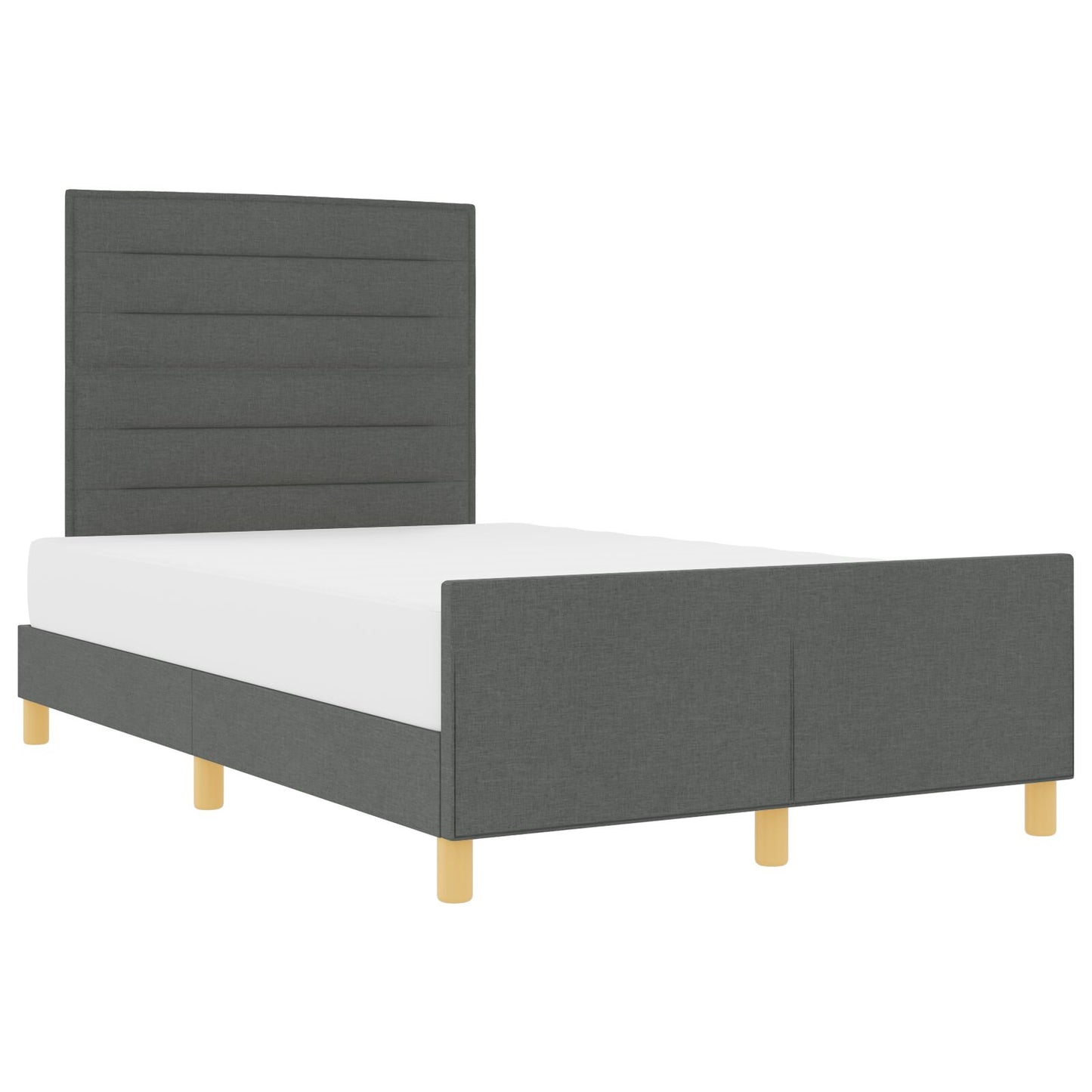 Bedframe Donkergrijs 120X200 Cm Stof Crème