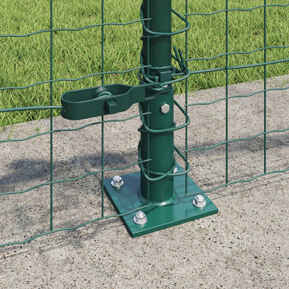 Omheiningspalen Set 7 Stuks Groen Gegalvaniseerd Staal