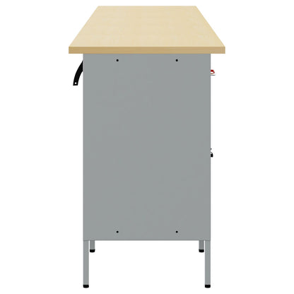 5-Delige Werkcabinet En Hoektafelset Gelaagd Hout 4x (84 cm) Rood Tafel + 4x kast