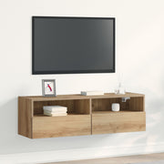 Tv-meubel eikenhout 100x30x30 cm