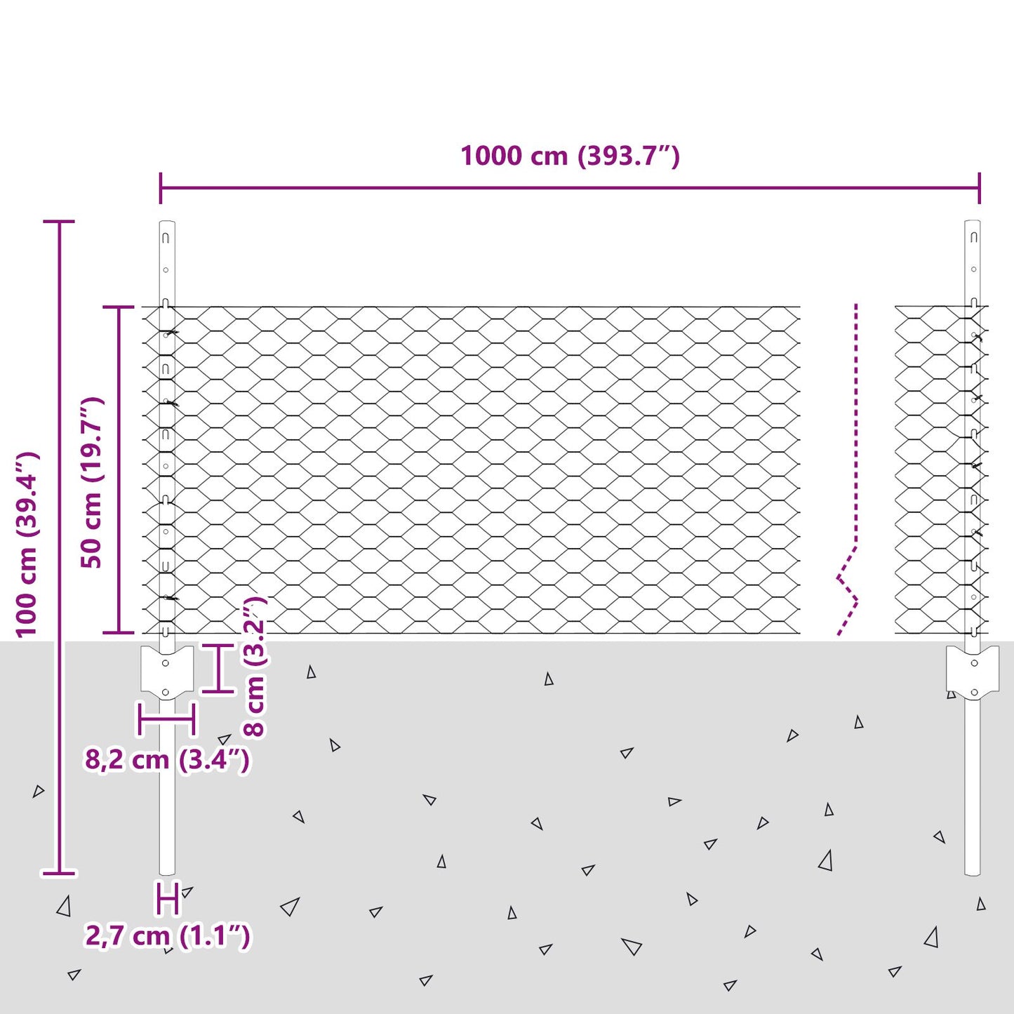 Hekpalen 5 St U-Kanaal 60 Cm Gegalvaniseerd Staal,  Hexagonaal Hek 0.5X10 M Gegalvaniseerd Staal