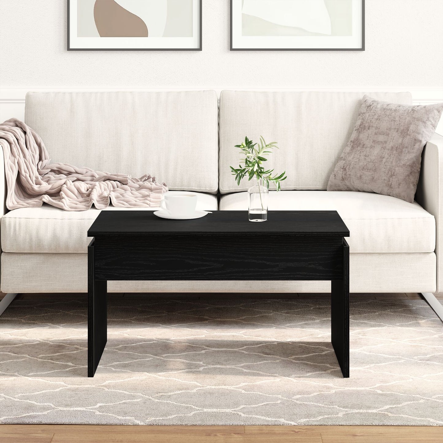 Salontafel Zwart Eiken 68X38X50 Cm Samengesteld Hout