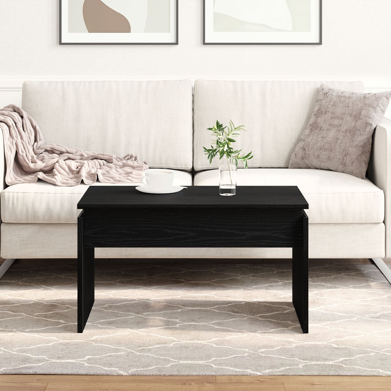 Salontafel Zwart Eiken 68X38X50 Cm Samengesteld Hout