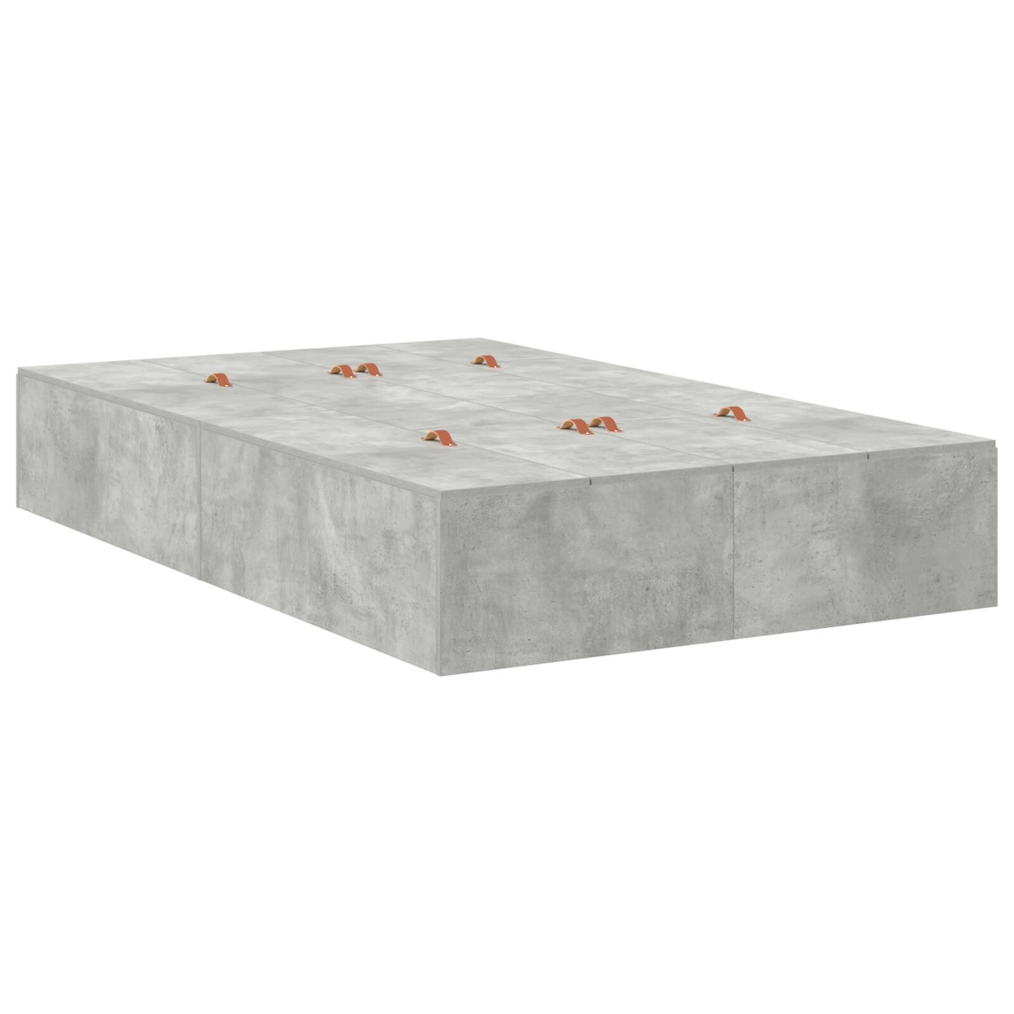 Bedframe Beton Eenpersoons Stevig Opbergbedframe Beton Grijs 120 x 200 cm