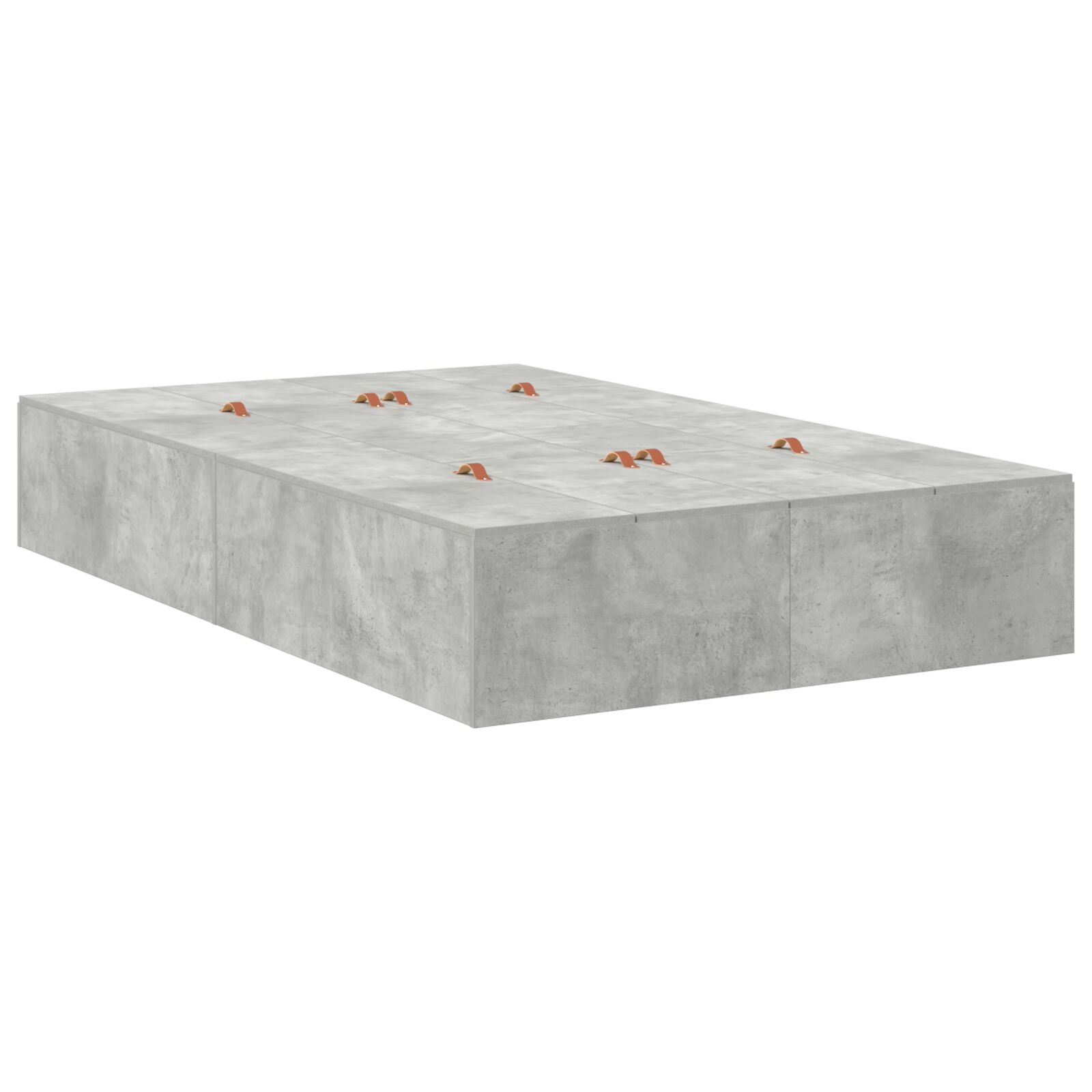 Bedframe Beton Eenpersoons Stevig Opbergbedframe Beton Grijs 120 x 200 cm