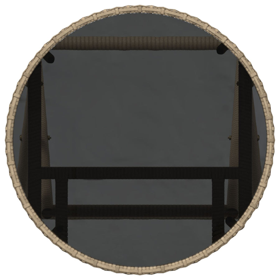 3-Delig Tuin Bistro Set Met Kussens Beige Poly Rattan