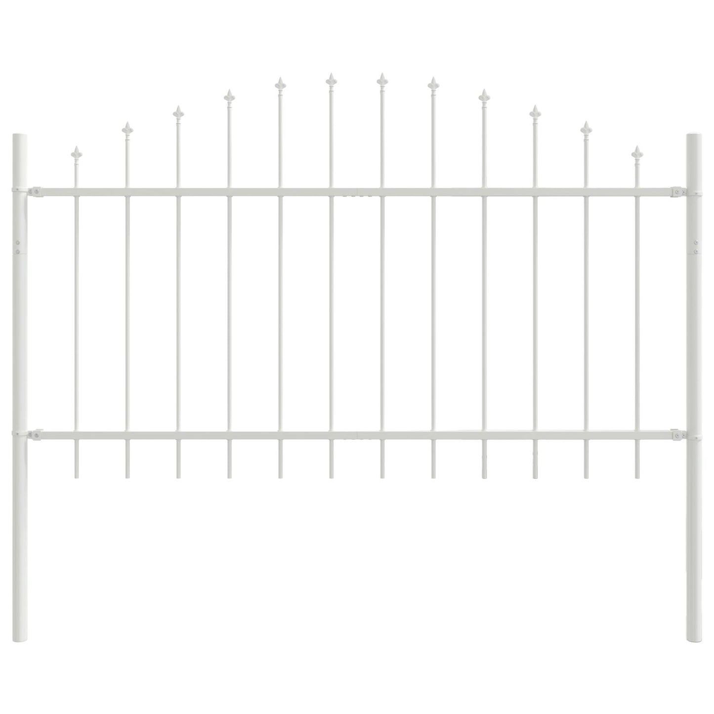 Tuinhek Met Boogtop 5,1X1 M Staal Wit 5.1 m 75-100 cm