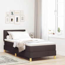 Boxspringbed Met Matras Stof Donkerbruin 90 x 190 cm Knopen gestoffeerd