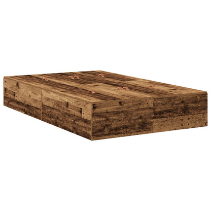 Opbergbedframe Oud Hout 120X200 Cm Grijs Sonoma