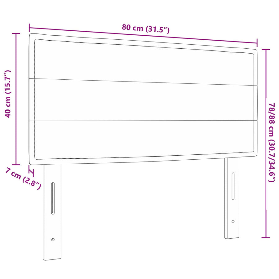 Hoofdbord Lijnenontwerp Stof Crème 80 cm Laag hoofdbord