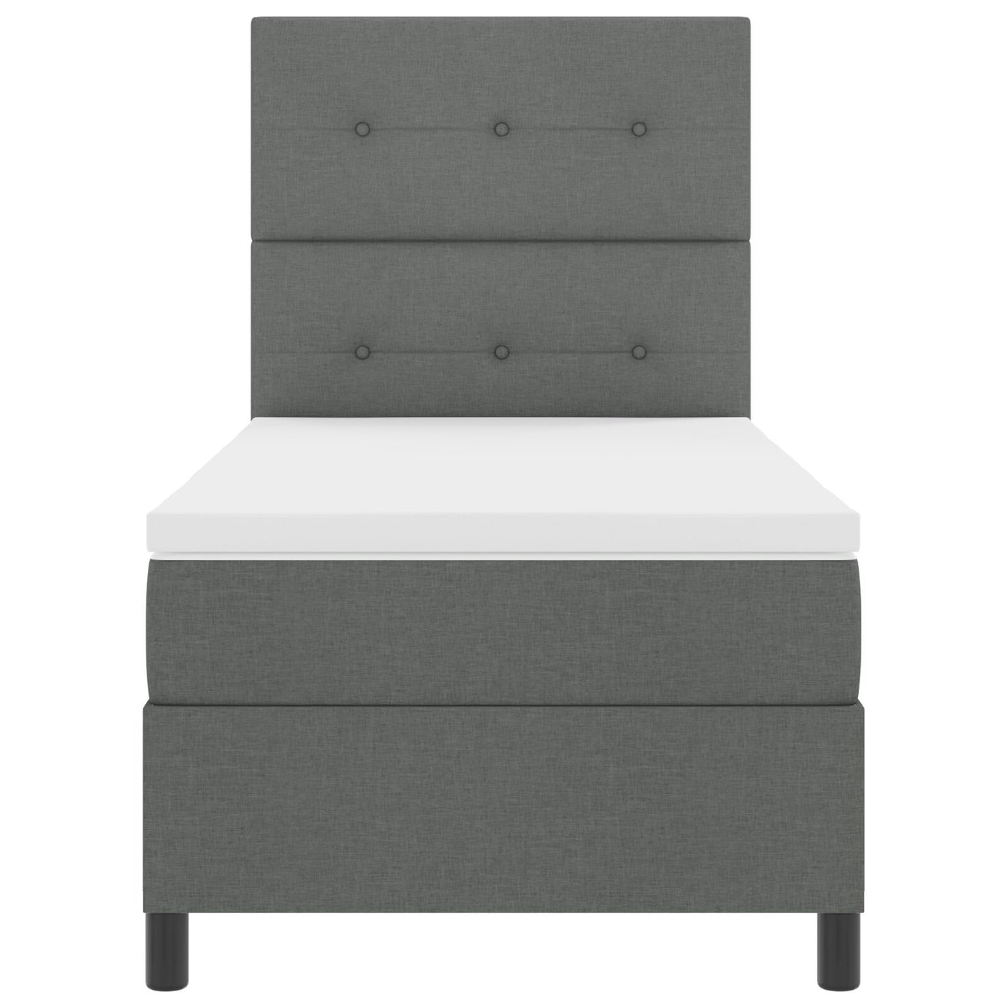 Boxspringbed Met Matras Stof Donkergrijs 80 x 200 cm Knop tufted