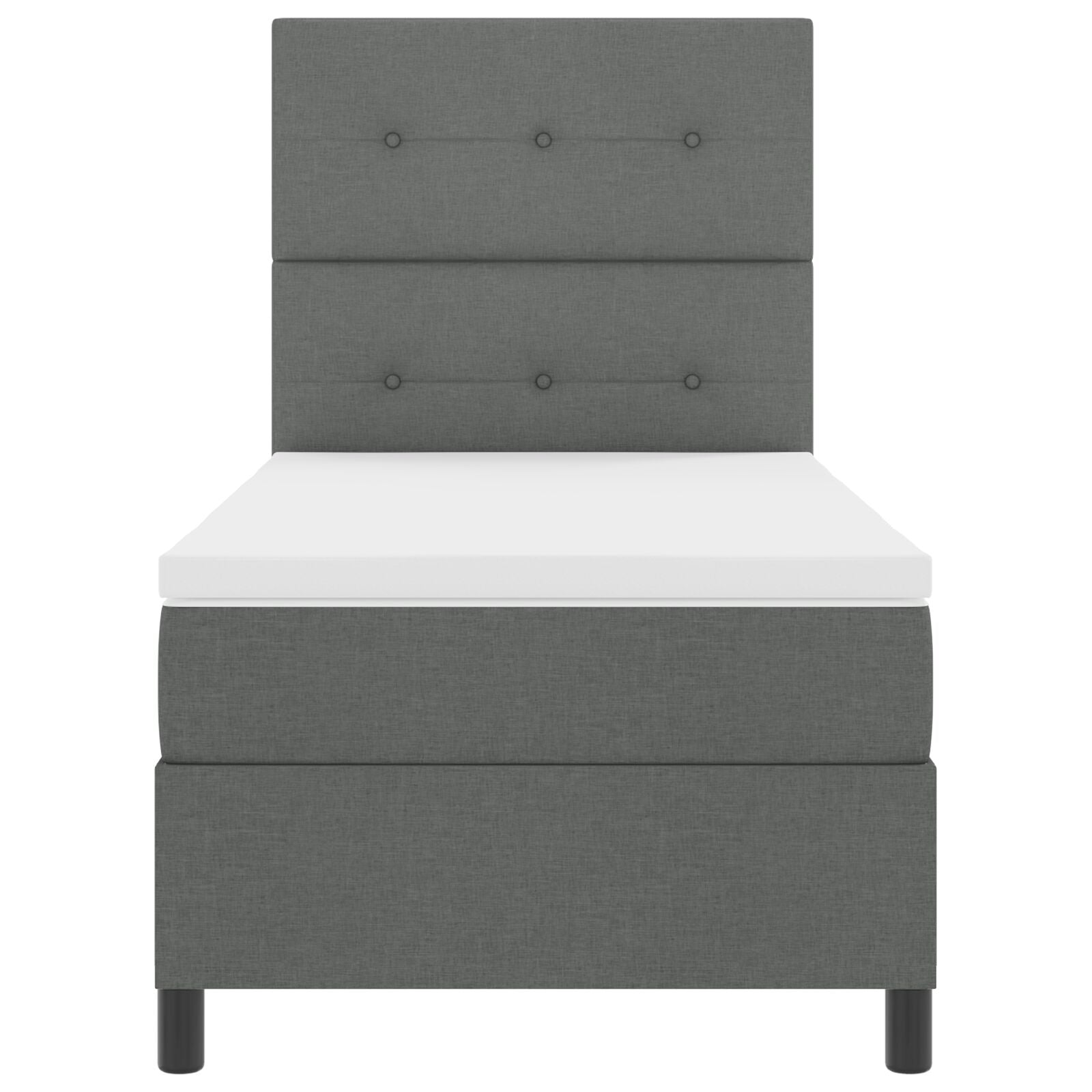 Boxspringbed Met Matras Stof Donkergrijs 80 x 200 cm Knop tufted