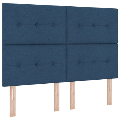 Bedframe Blauw 140X190 Cm Stof Crème