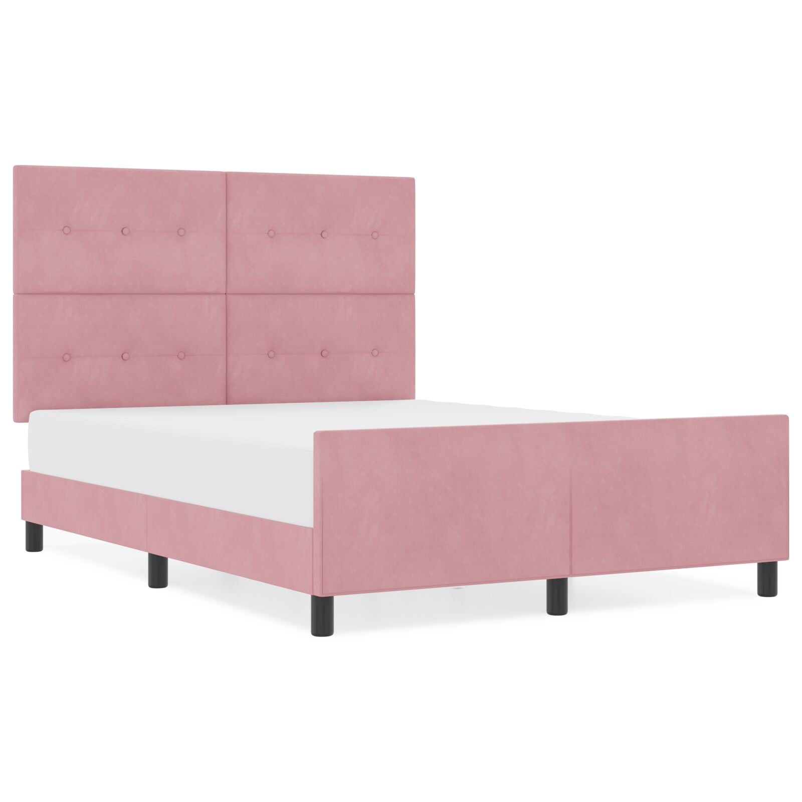 Roze Fluwelen Bedframe 140X190 Cm Crème