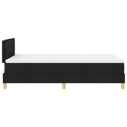 Boxspring Bed Met Matras Stof Zwart 120 x 200 cm Lijnen ontwerp