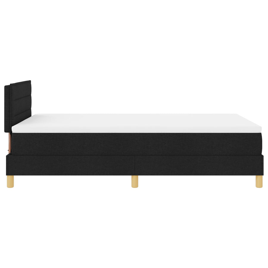Boxspring Bed Met Matras Stof Zwart 120 x 200 cm Lijnen ontwerp