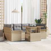 Tuin loungeset 7-delig beige lichtgrijs