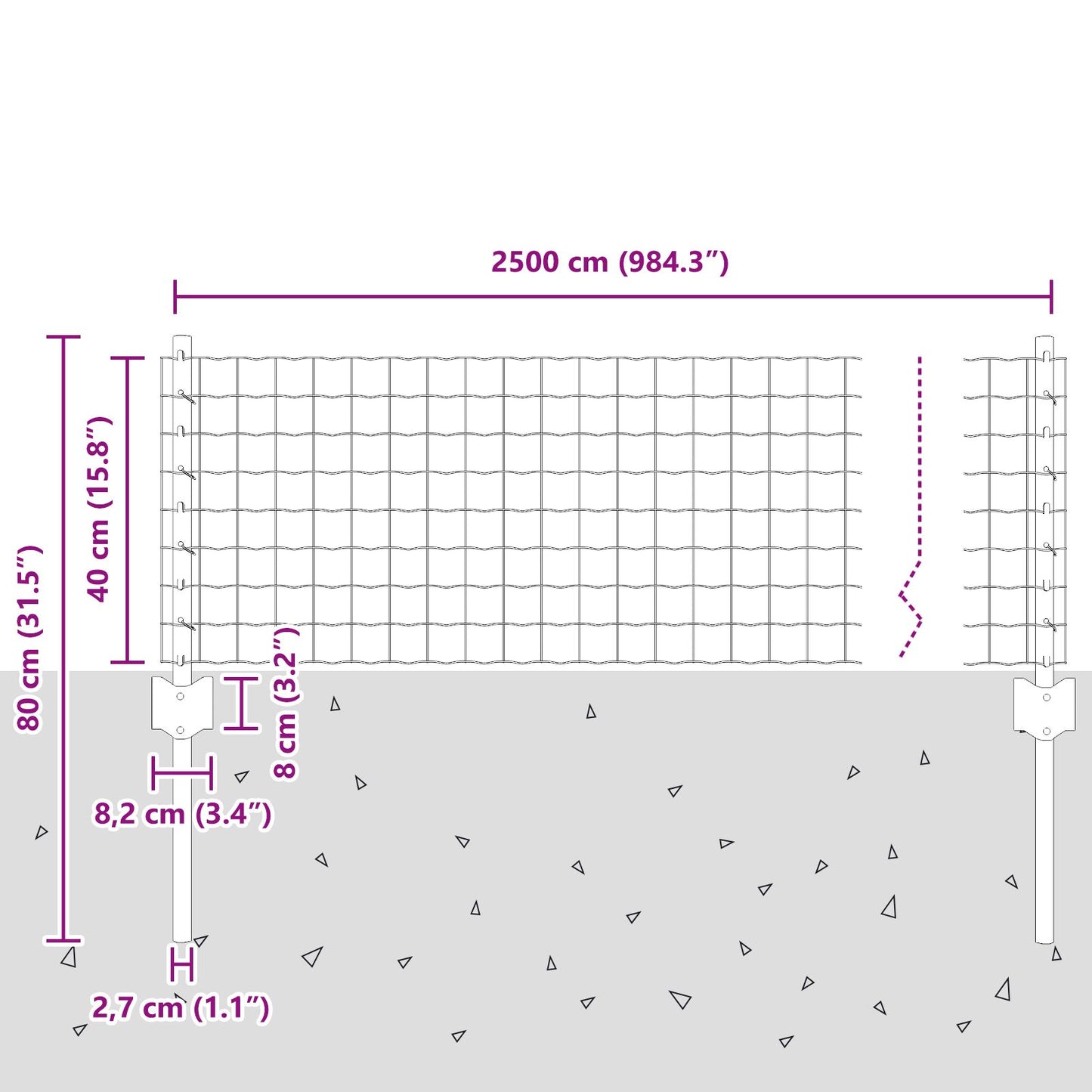 Tuinomheining Set Set Van 2 Gegalvaniseerd Zilver