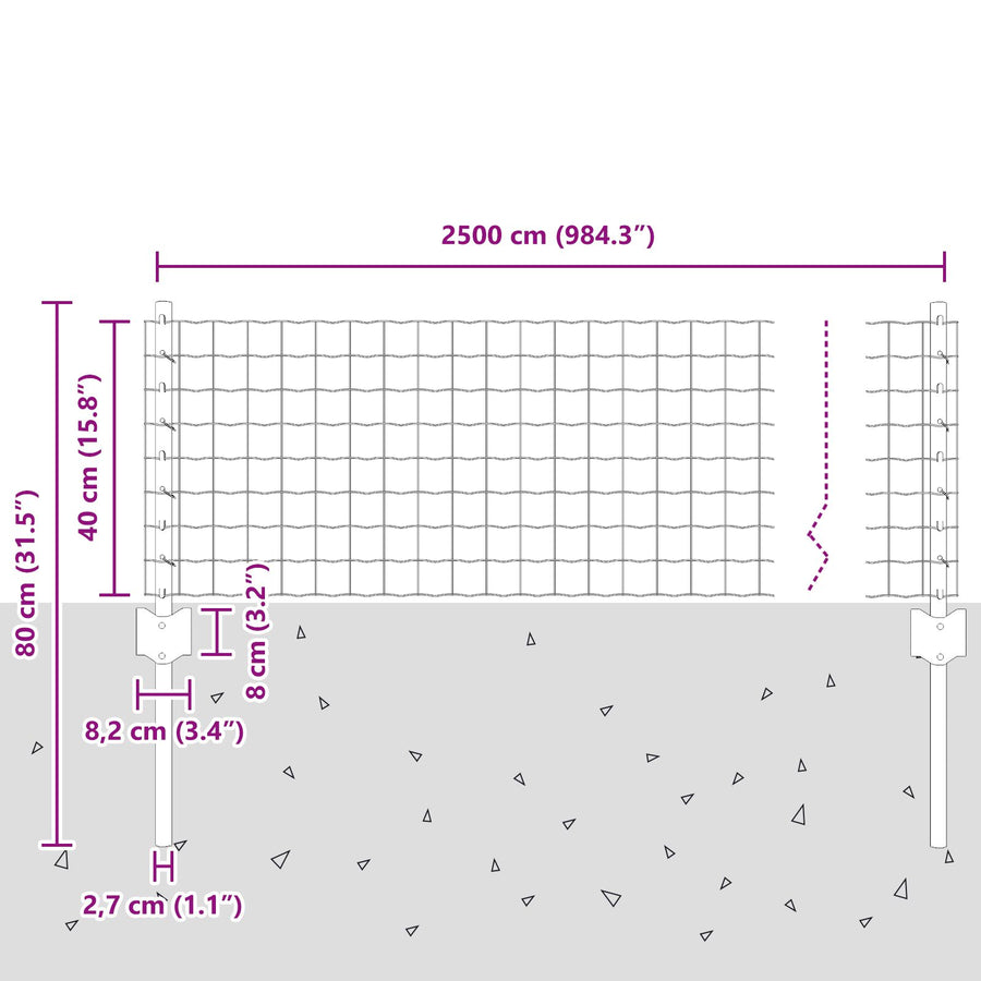 Tuinomheining Set Set Van 2 Gegalvaniseerd Zilver