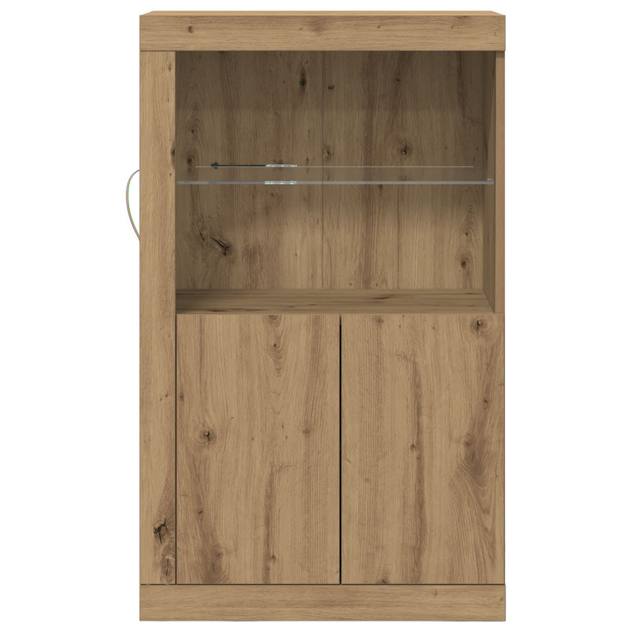 Dressoir Met Led-Verlichting Artisan Eiken 60,5X37X100 Cm