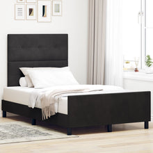 Bed Frame Zwart 120X190 Cm Fluweel Crème