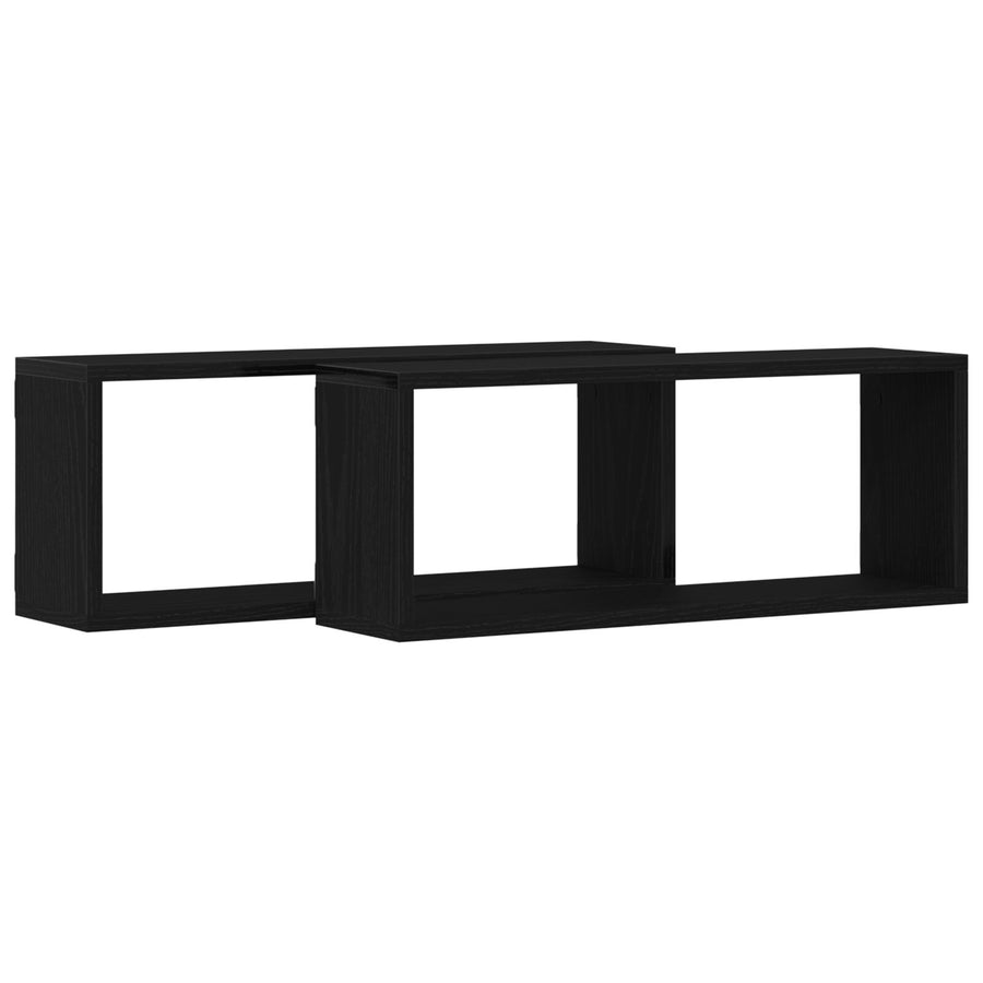 Wandplanken 2 Stuks Zwart Eiken 60X15X23 Cm Gemaakt Van Houtcomposiet