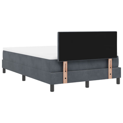 Boxspringbed Met Matras Donkergrijs 120X200 Cm Fluweel Blauw