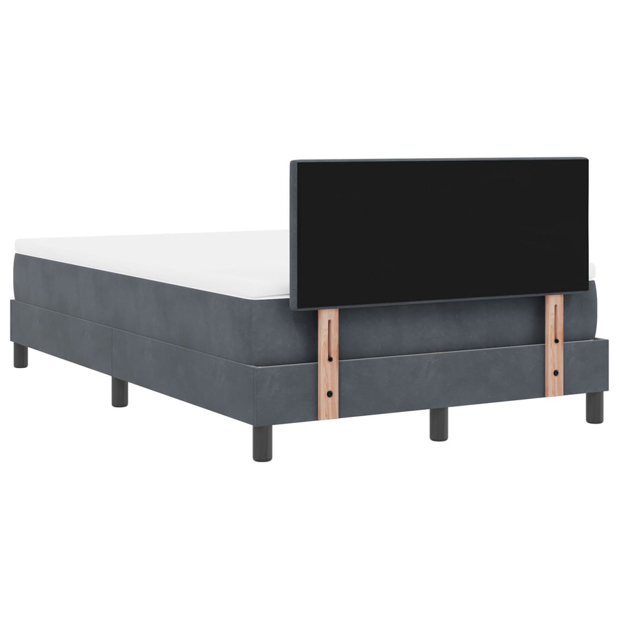 Boxspringbed Met Matras Donkergrijs 120X200 Cm Fluweel Blauw