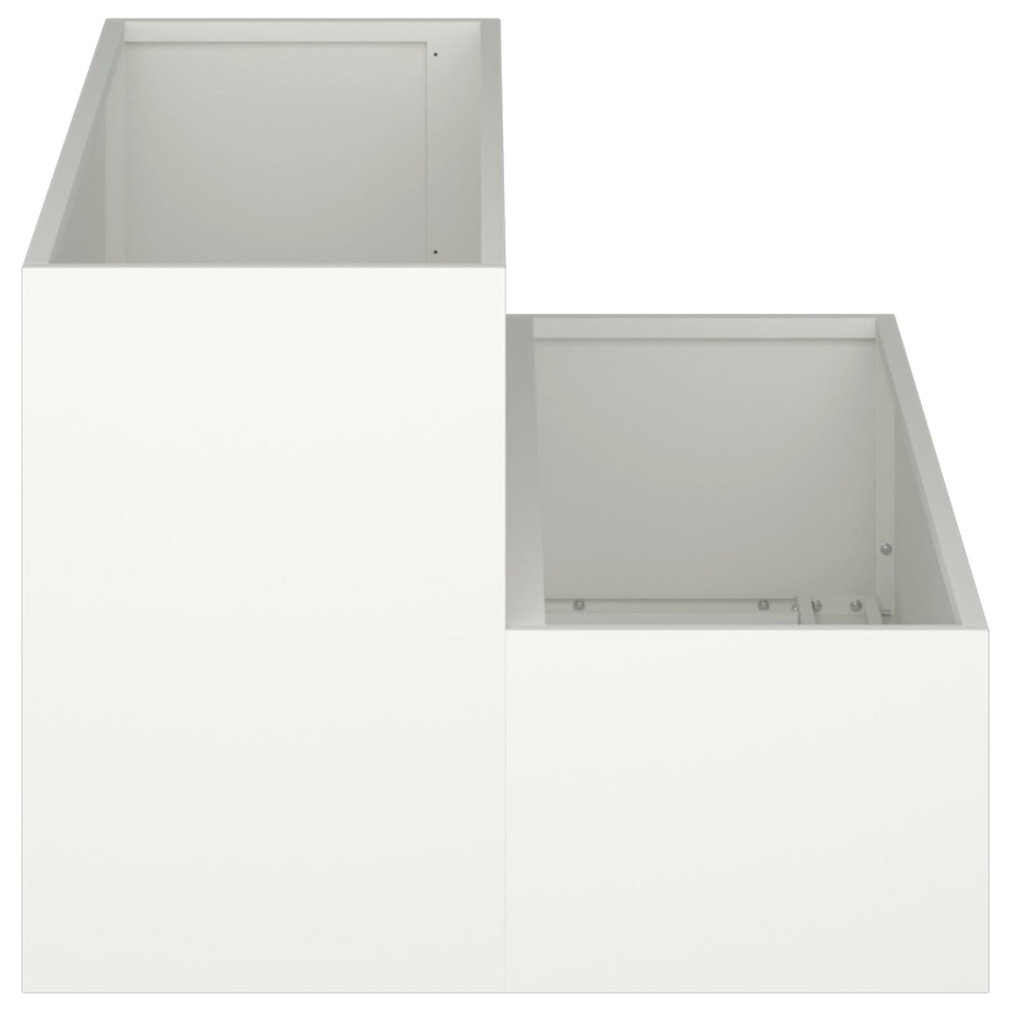 Tuin Planter 2-Tiering Te Staal 100 x 60 x 45 cm Wit