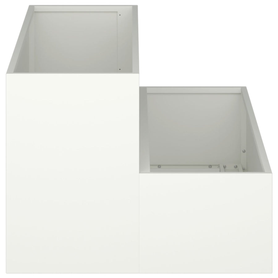 Tuin Planter 2-Tiering Te Staal 100 x 60 x 45 cm Wit