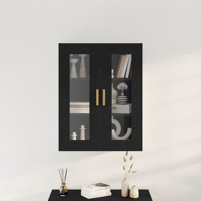Zwart Eiken Muurkast - 69,5X34X90 Cm