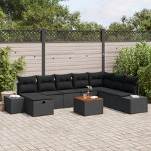 Tuinbank Set Set Van 9 Zwart Rattan Tuin Hoekbank Rechthoekig Wit